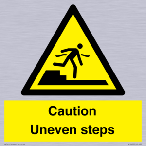 Caution Uneven steps